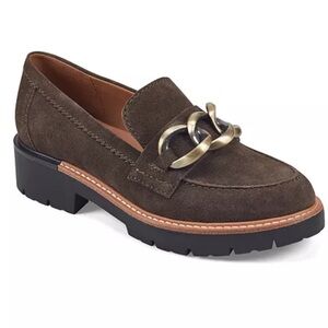 New! Earth  Brown Loafers with Chain Detail